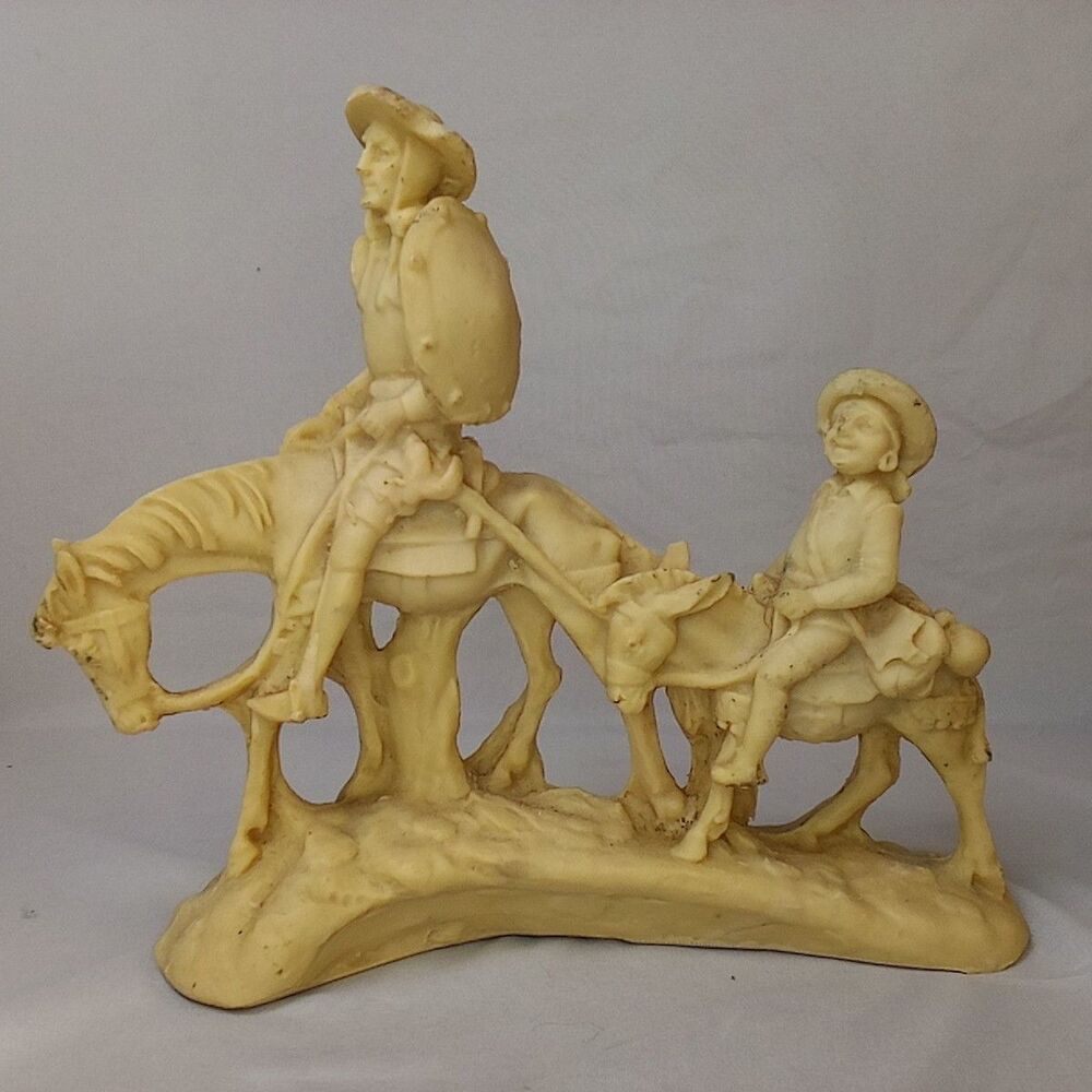 Don Quixote Sancho Panza Vintage Resin Statue Figurative Art Decor Collectible